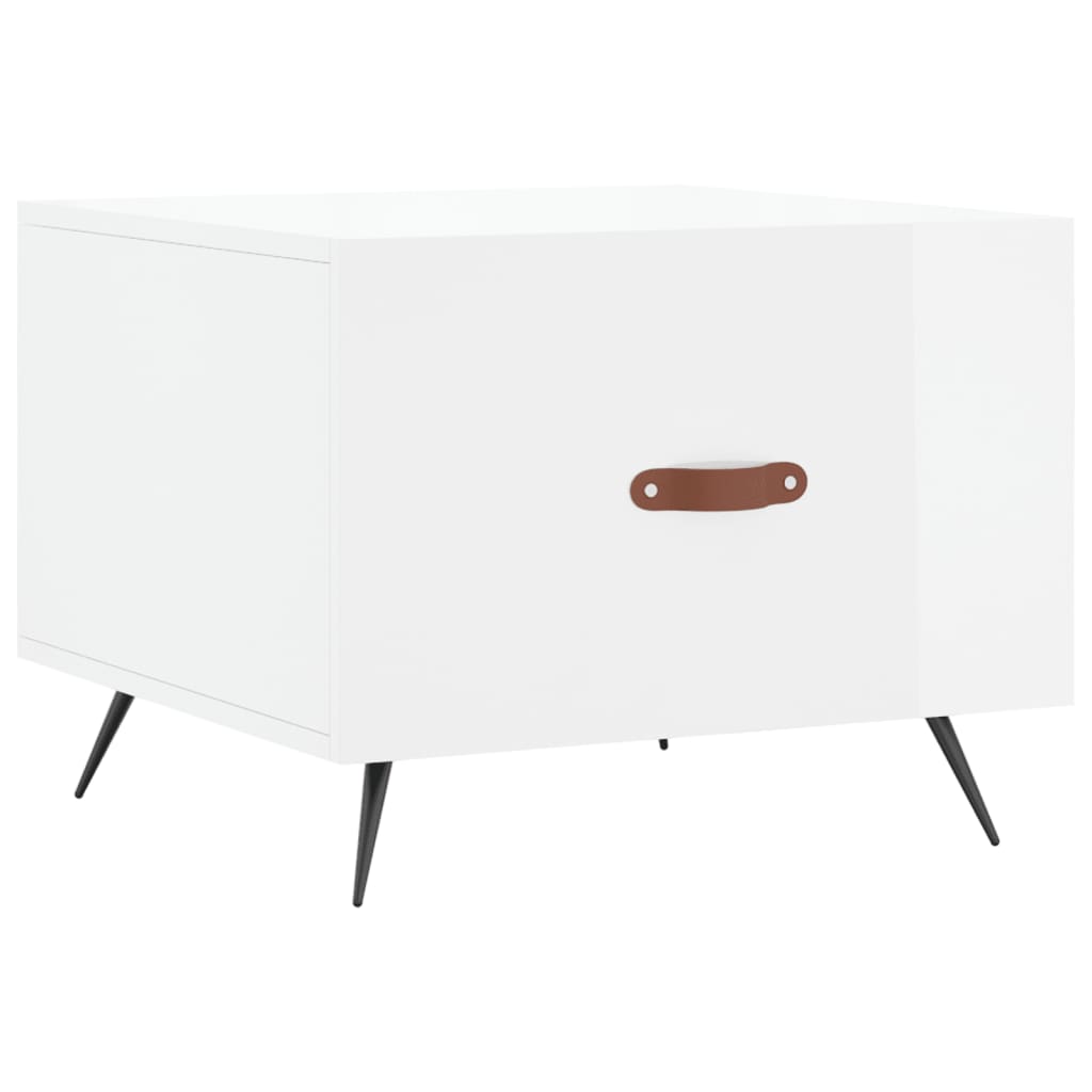 sofabord 50x50x40 cm konstrueret træ hvid højglans