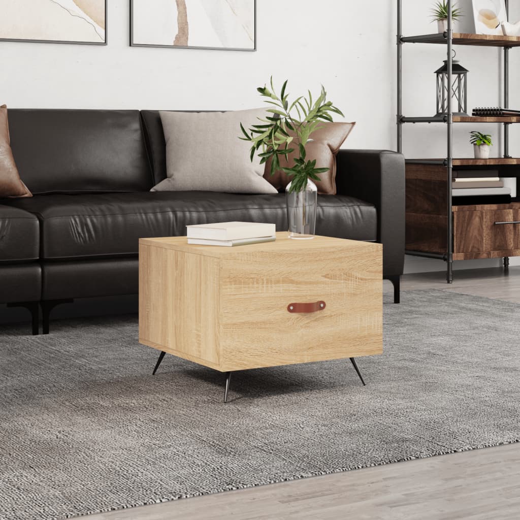 sofabord 50x50x40 cm konstrueret træ sonoma egetræsfarve