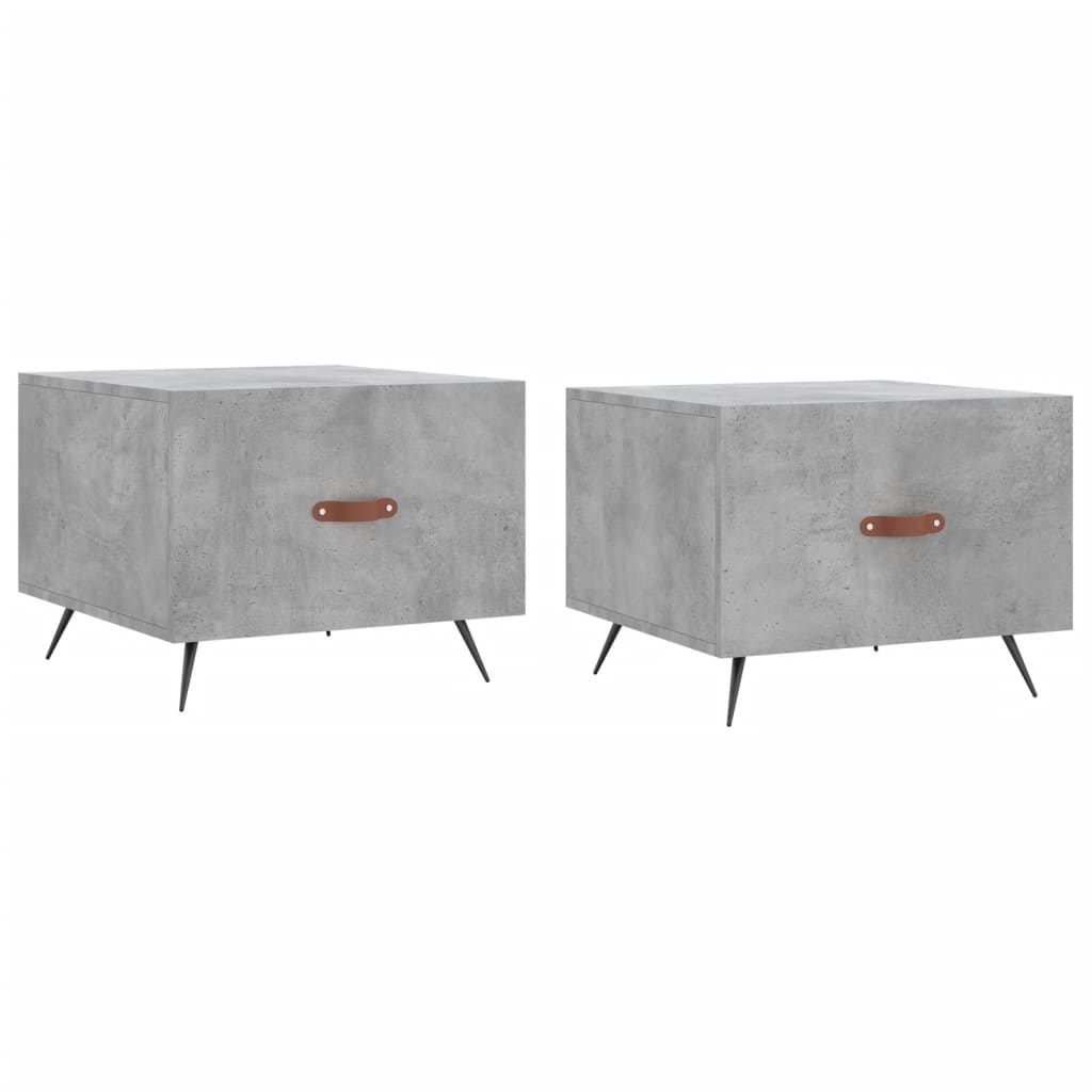 sofaborde 2 stk. 50x50x40 cm konstrueret træ betongrå