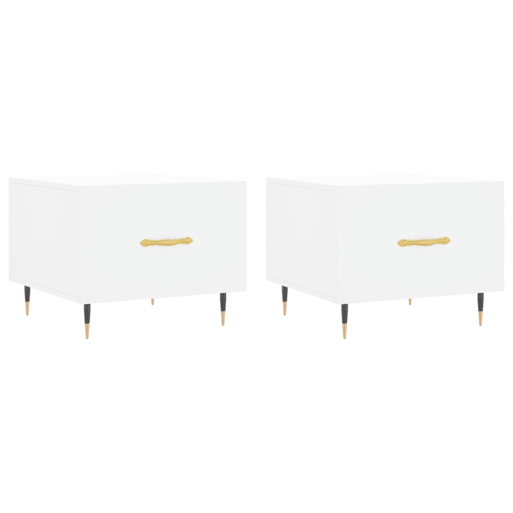 sofaborde 2 stk. 50x50x40 cm konstrueret træ hvid
