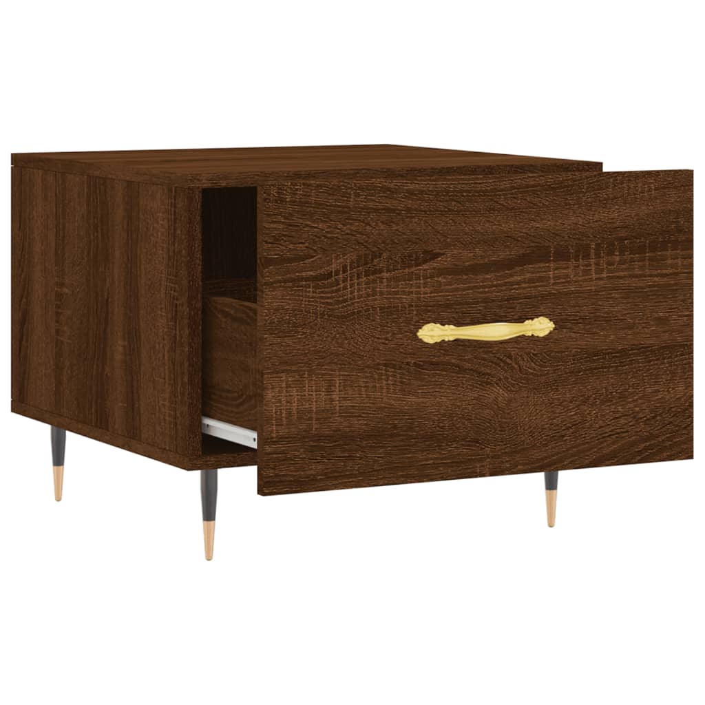sofabord 50x50x40 cm konstrueret træ brun egetræsfarve