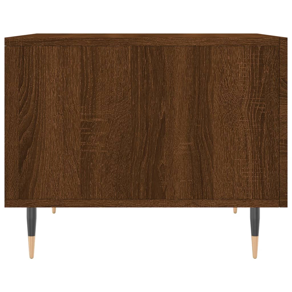 sofabord 50x50x40 cm konstrueret træ brun egetræsfarve