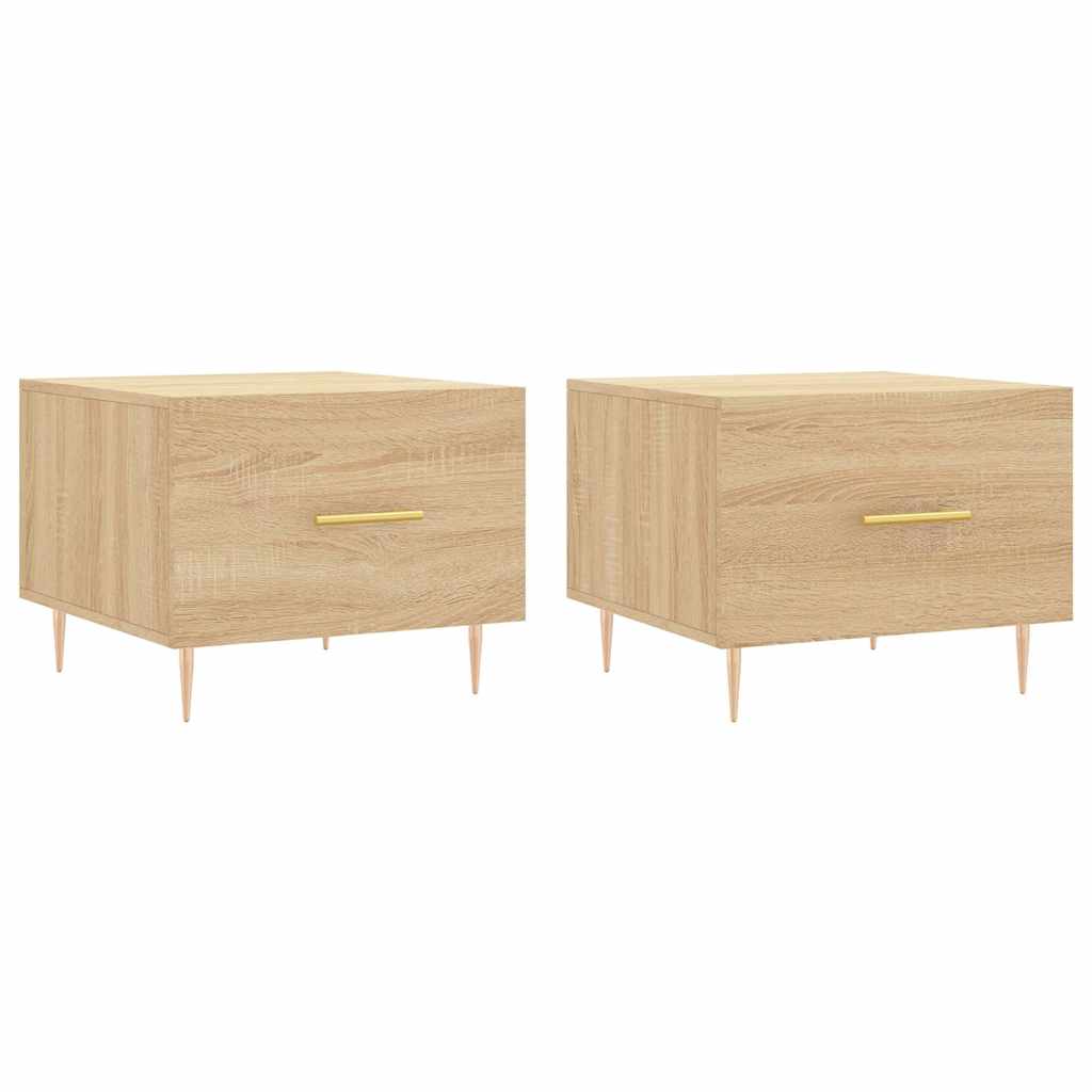 sofaborde 2 stk. 50x50x40 cm konstrueret træ sonoma-eg