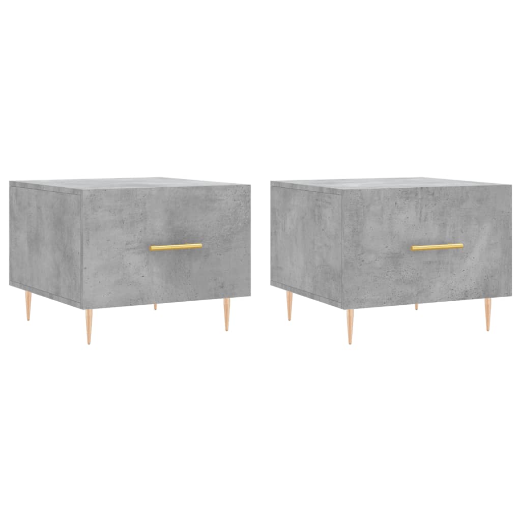 sofaborde 2 stk. 50x50x40 cm konstrueret træ betongrå