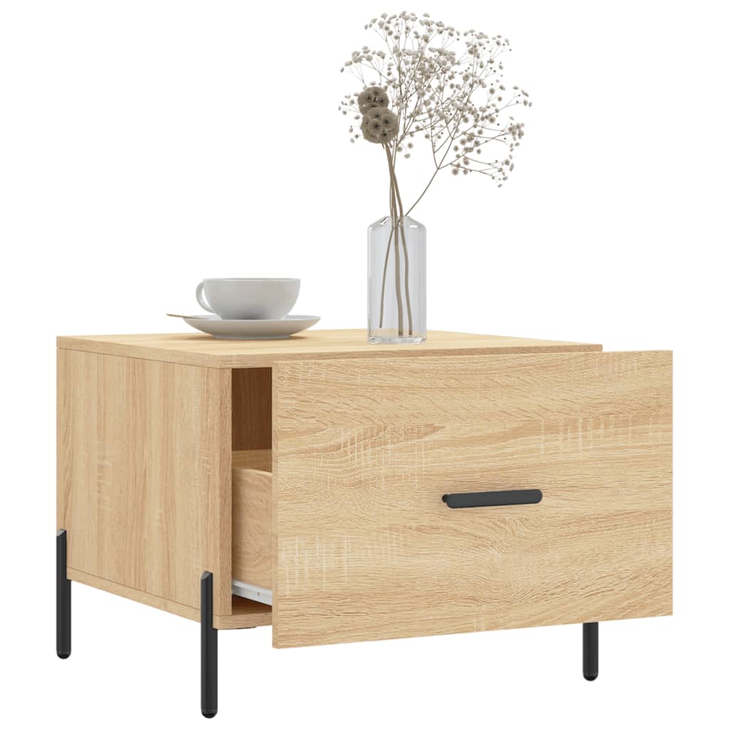 sofabord 50x50x40 cm konstrueret træ sonoma egetræsfarve