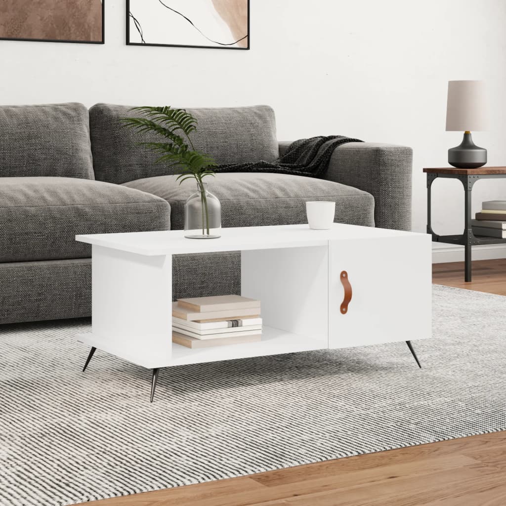 sofabord 90x50x40 cm konstrueret træ hvid