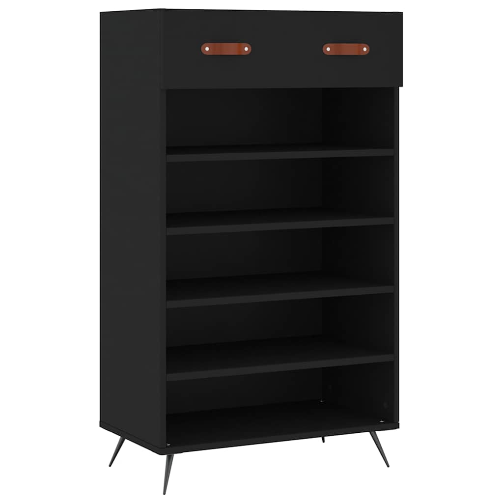 skoreol 60x35x105 cm konstrueret træ sort