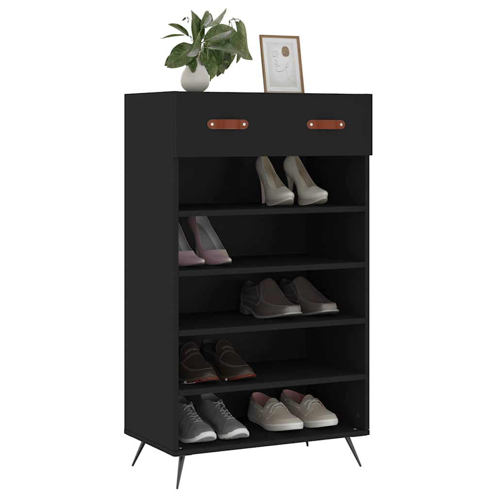 skoreol 60x35x105 cm konstrueret træ sort