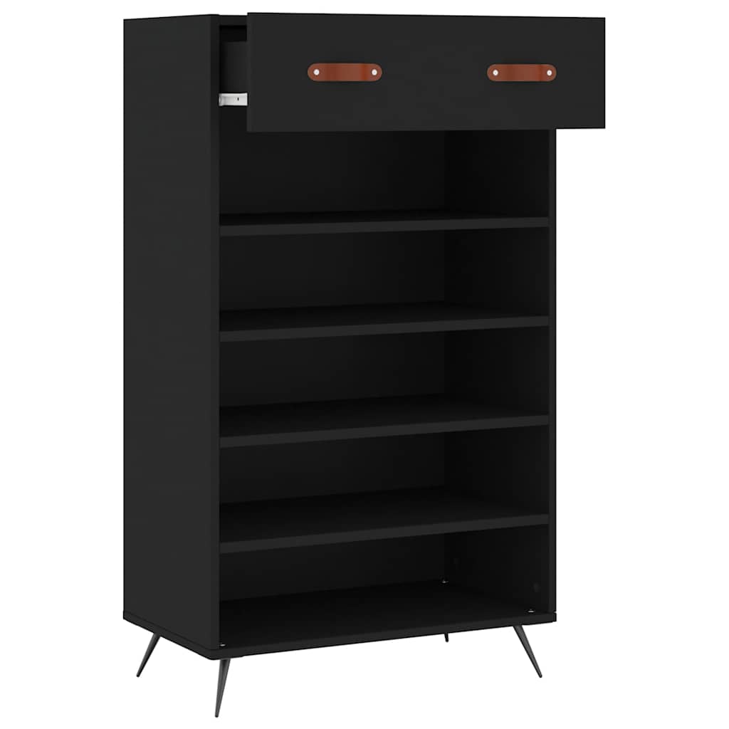 skoreol 60x35x105 cm konstrueret træ sort