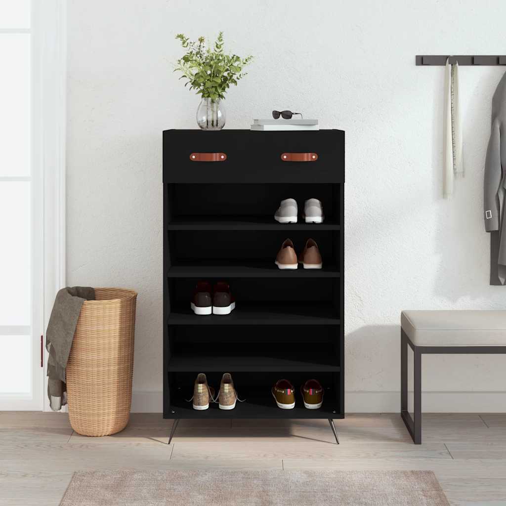 skoreol 60x35x105 cm konstrueret træ sort