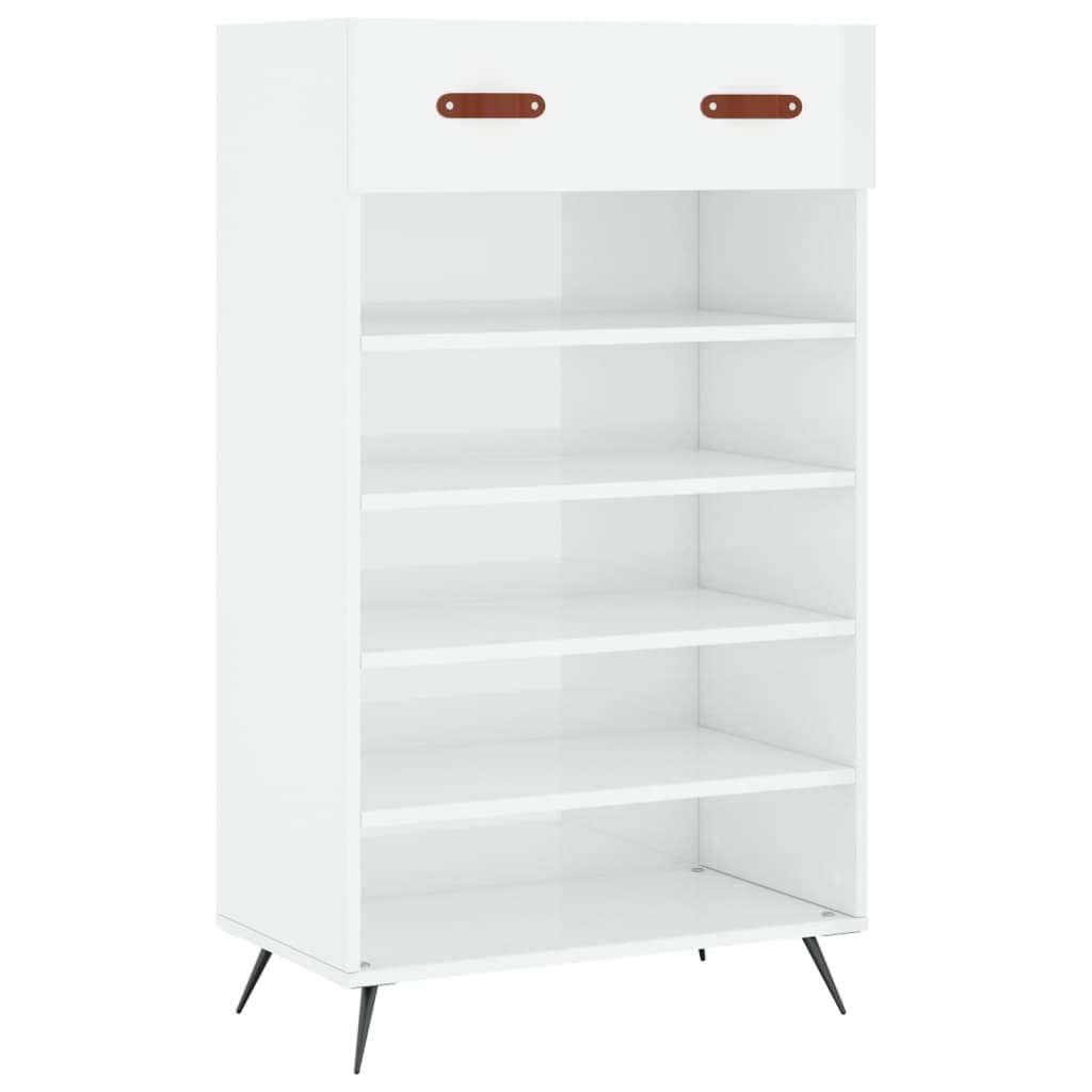 skoreol 60x35x105 cm konstrueret træ hvid højglans