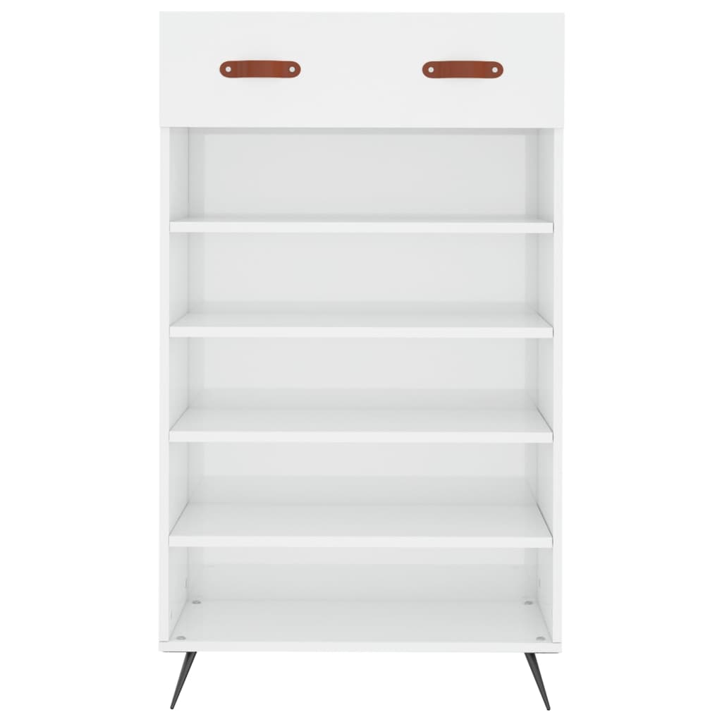 skoreol 60x35x105 cm konstrueret træ hvid højglans