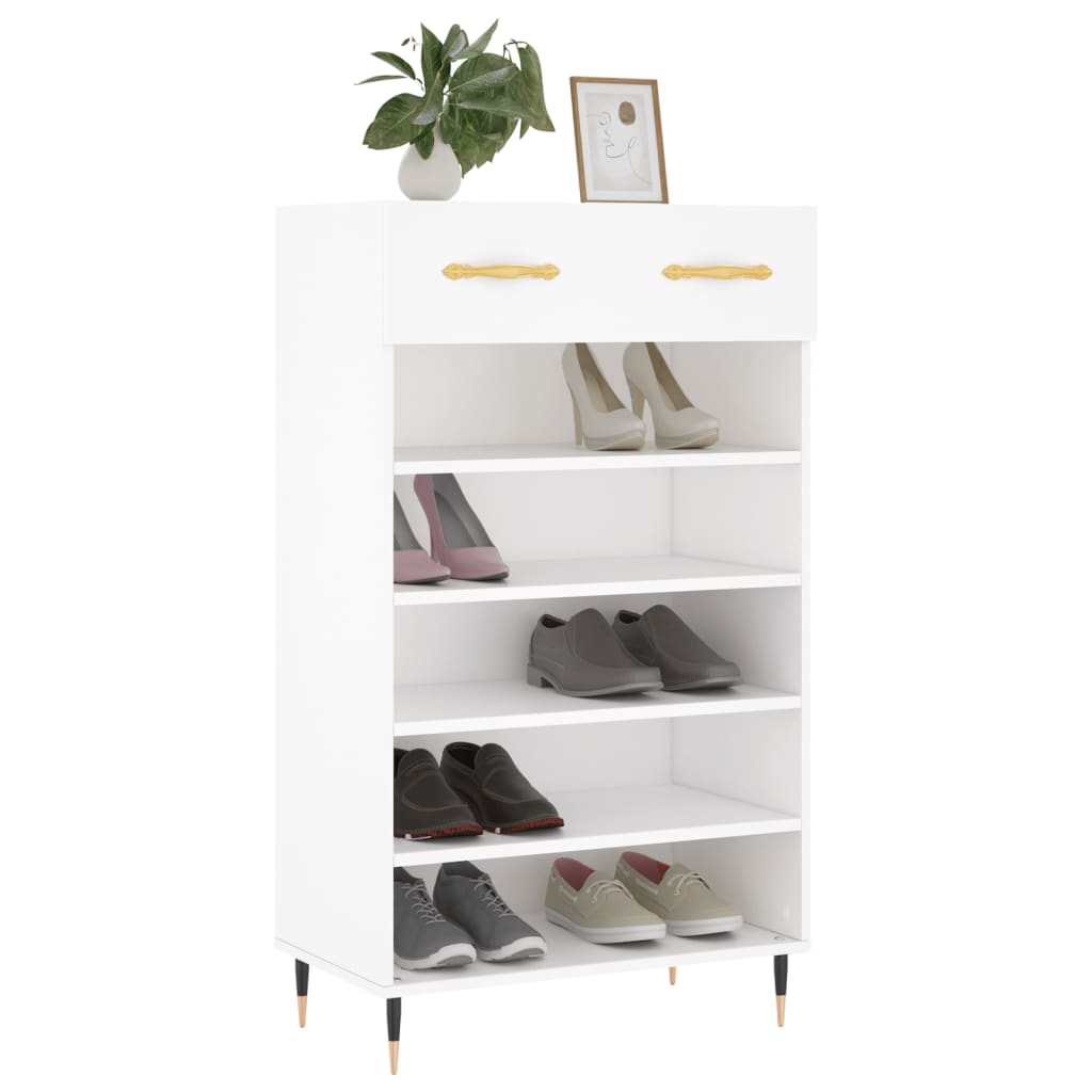 skoreol 60x35x105 cm konstrueret træ hvid