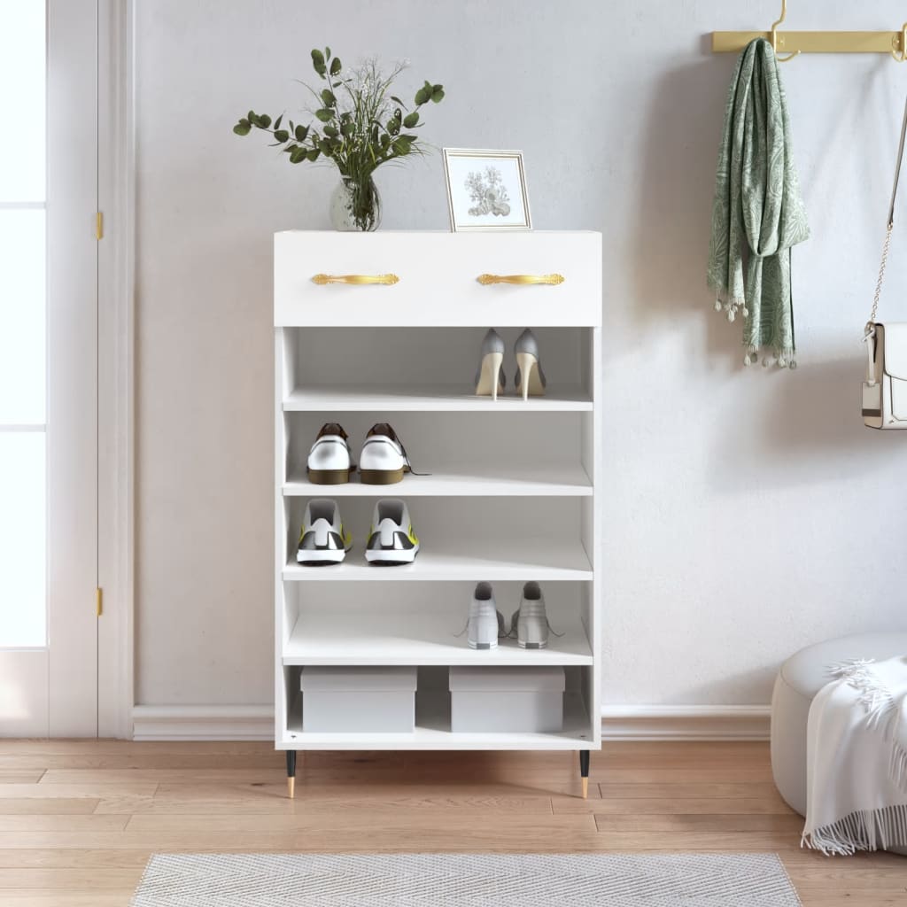 skoreol 60x35x105 cm konstrueret træ hvid