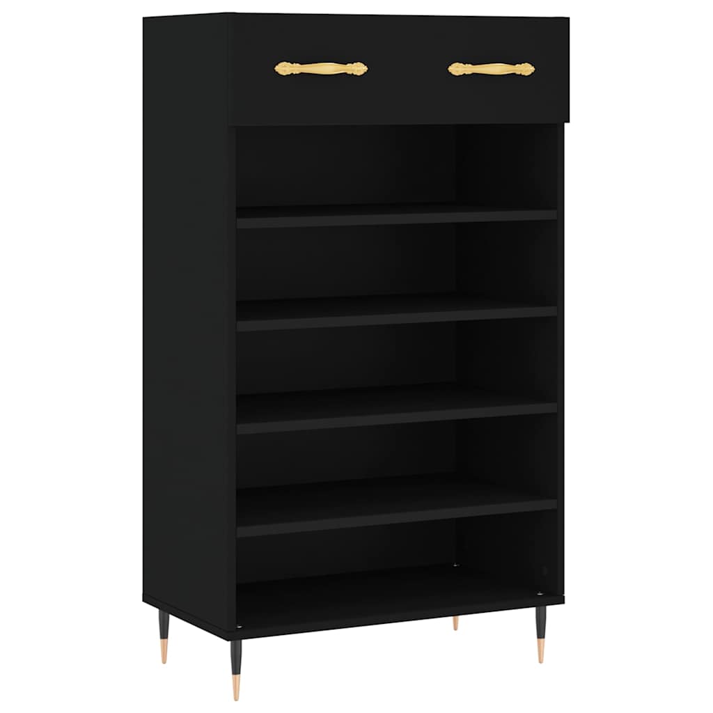 skoreol 60x35x105 cm konstrueret træ sort