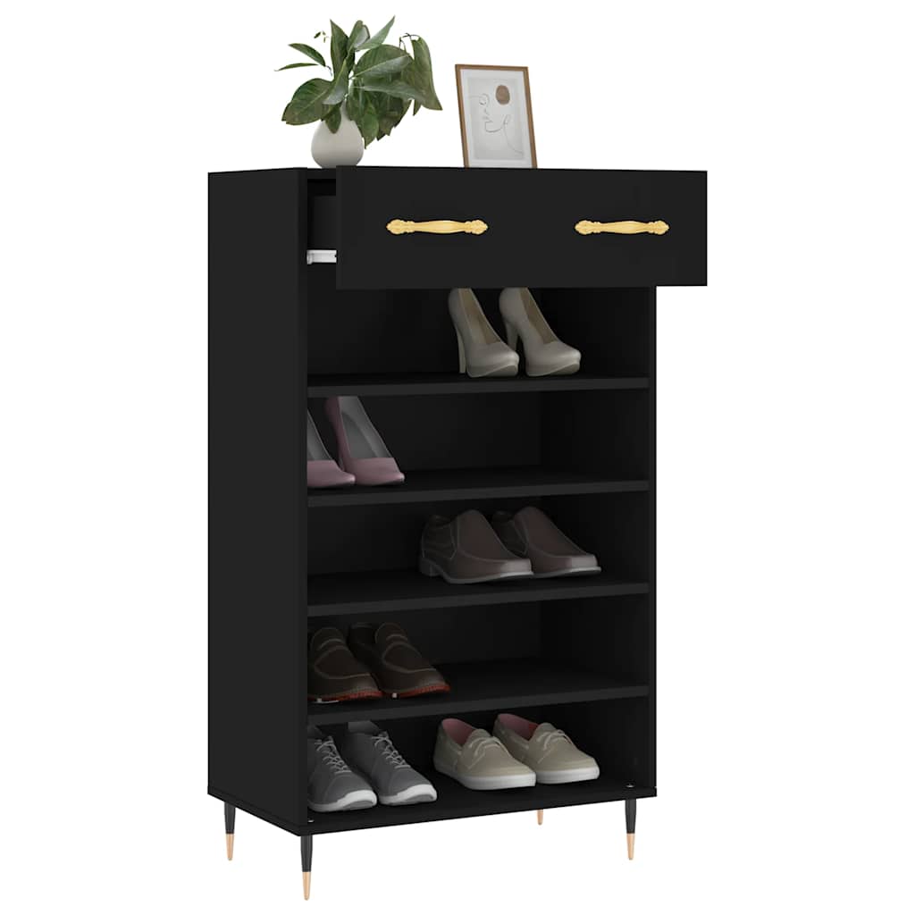 skoreol 60x35x105 cm konstrueret træ sort