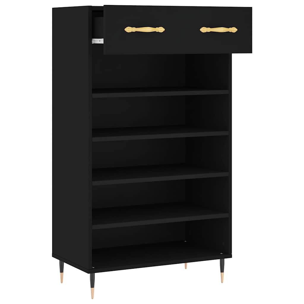 skoreol 60x35x105 cm konstrueret træ sort