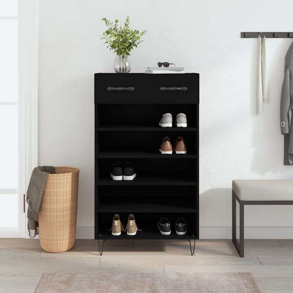 skoreol 60x35x105 cm konstrueret træ sort