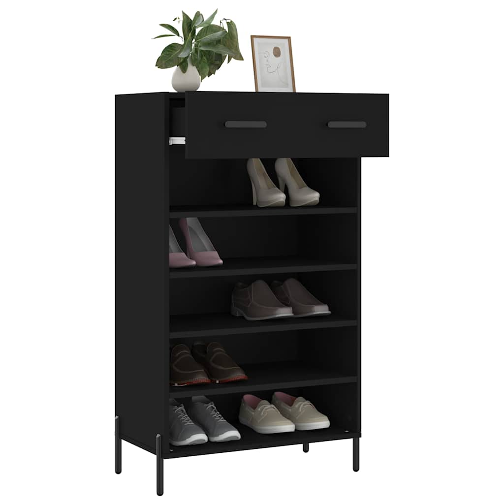 skoreol 60x35x105 cm konstrueret træ sort
