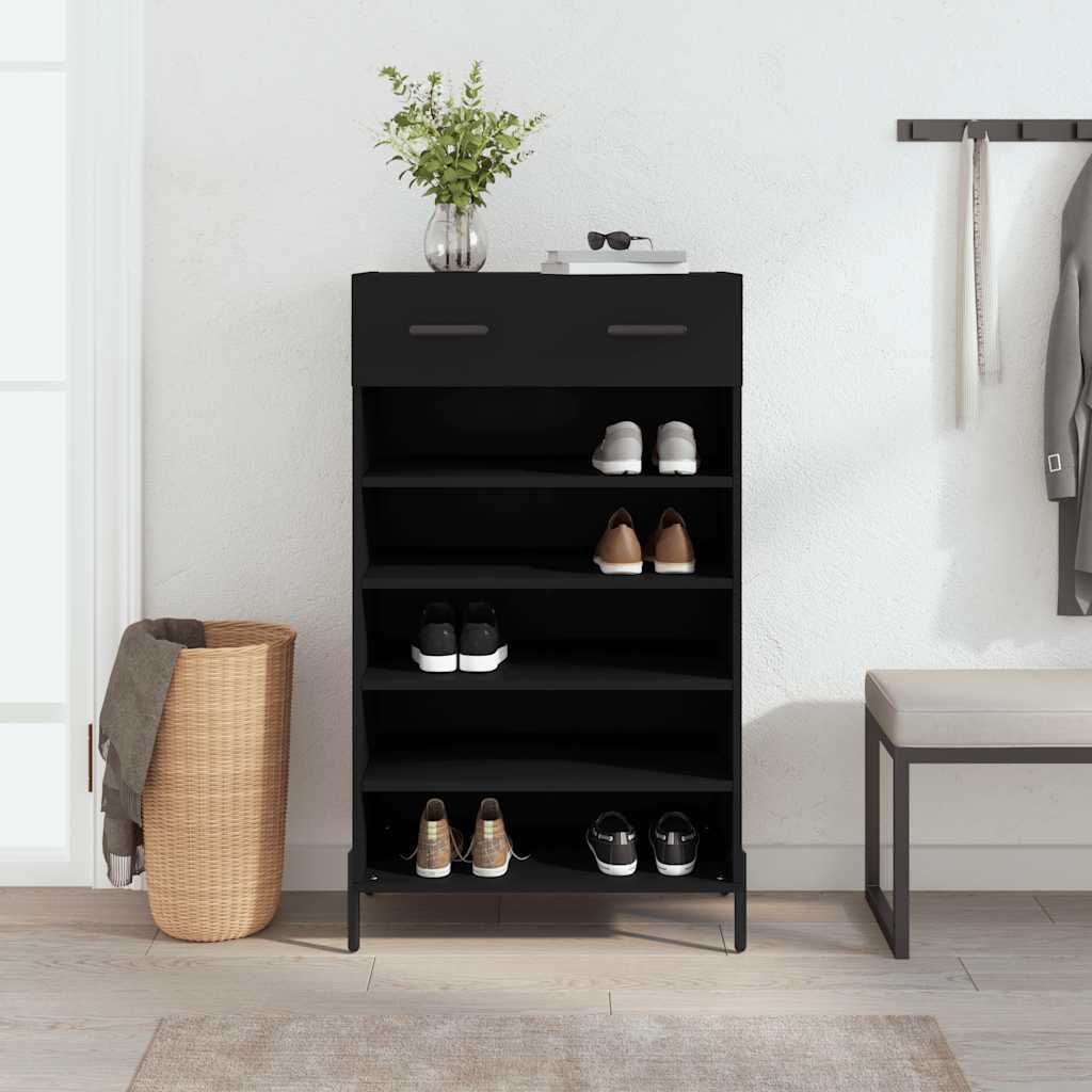 skoreol 60x35x105 cm konstrueret træ sort