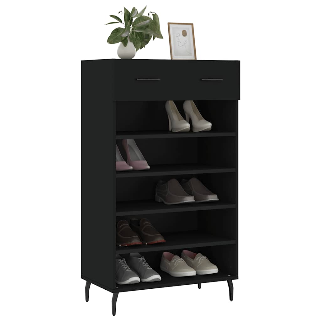 skoreol 60x35x105 cm konstrueret træ sort