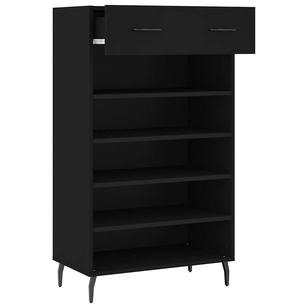 skoreol 60x35x105 cm konstrueret træ sort