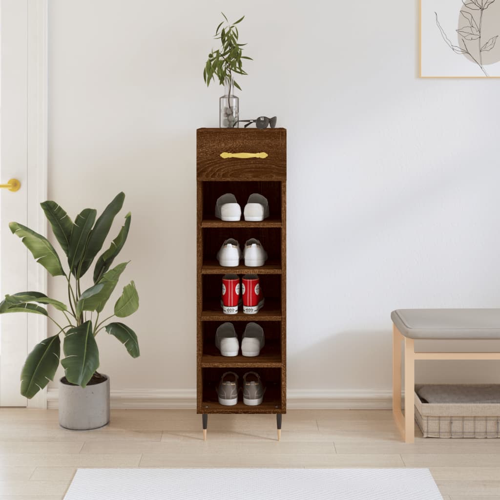 skoreol 30x35x105 cm konstrueret træ brun egetræsfarve