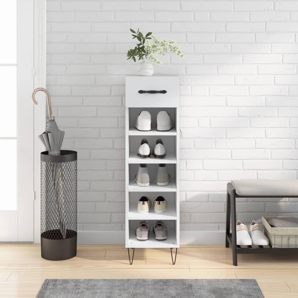 skoreol 30x35x105 cm konstrueret træ hvid