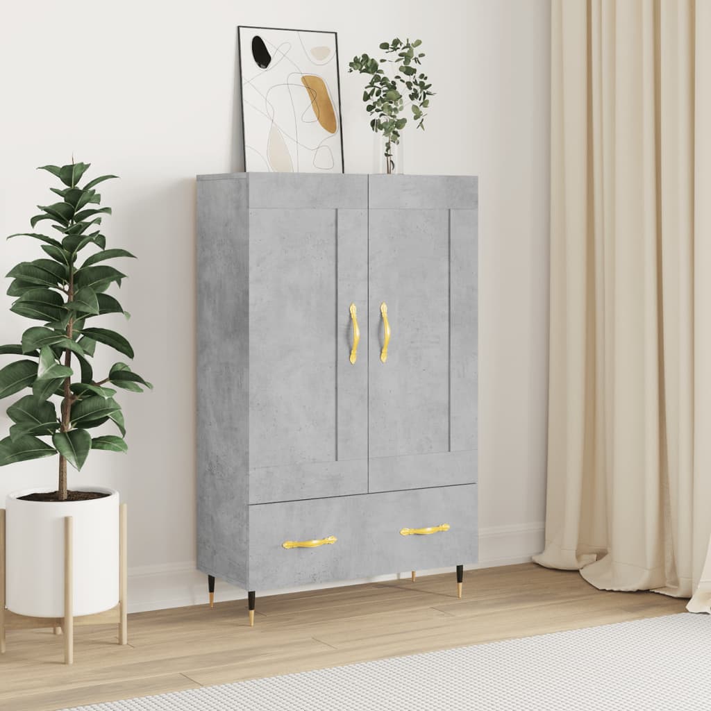 skab 69,5x31x115 cm konstrueret træ betongrå
