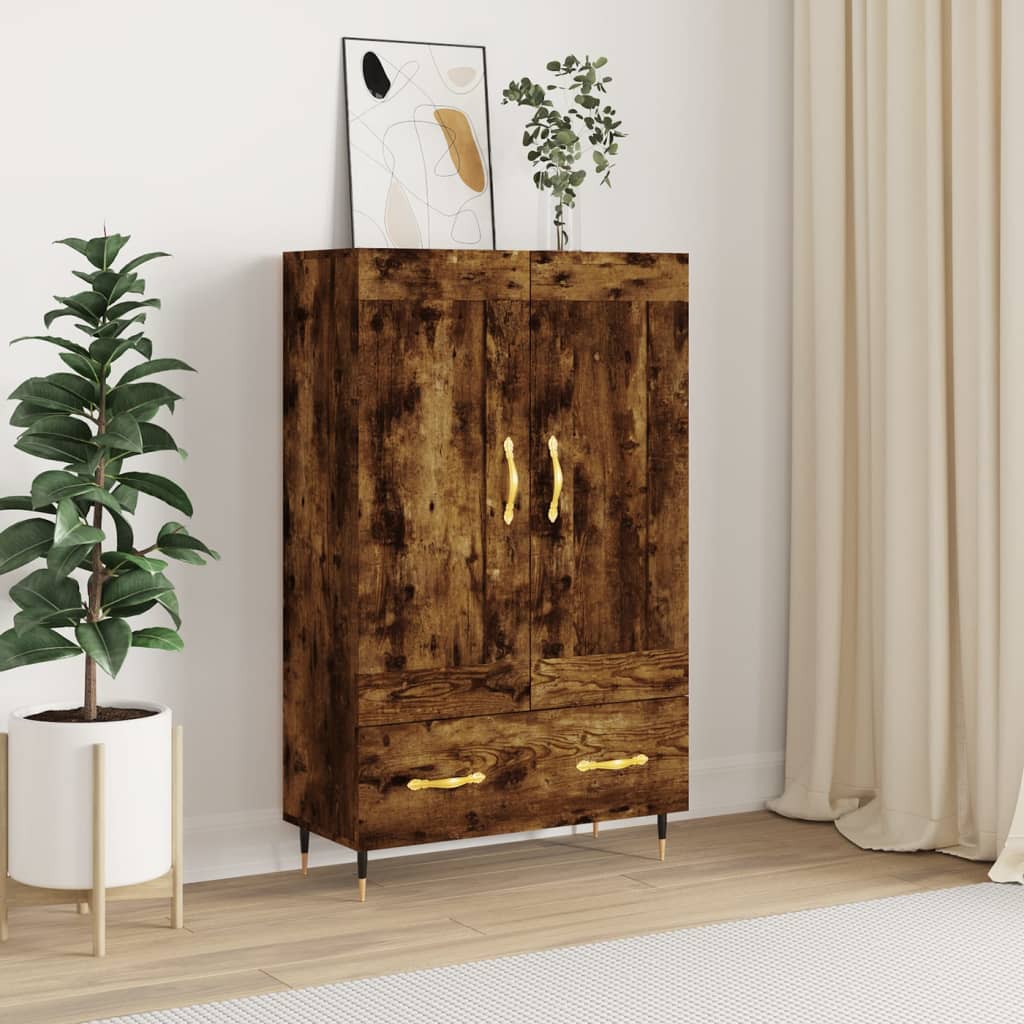 skab 69,5x31x115 cm konstrueret træ røget sonoma-eg