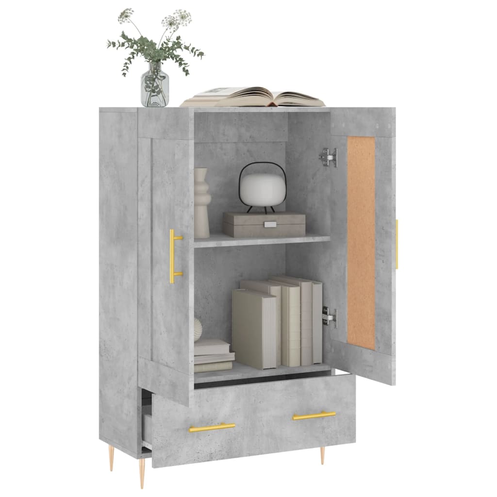 skab 69,5x31x115 cm konstrueret træ betongrå