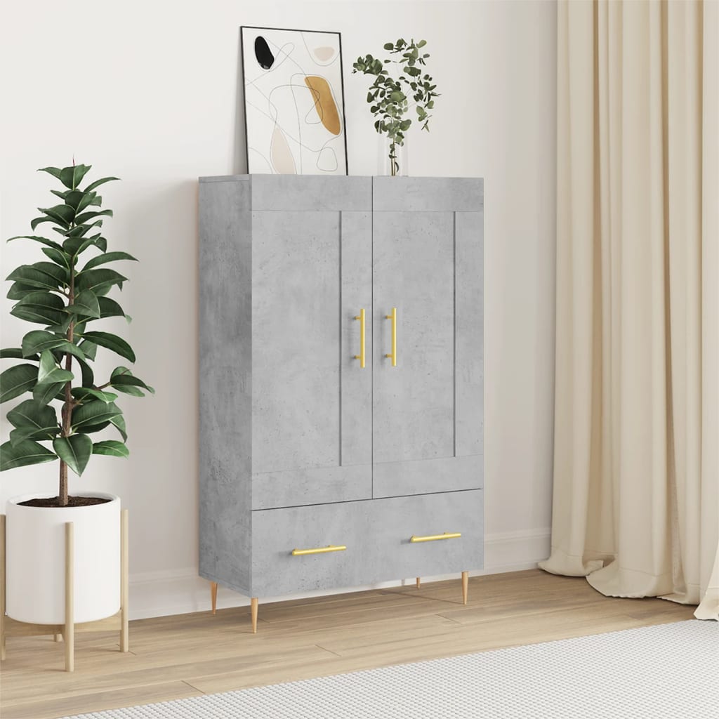 skab 69,5x31x115 cm konstrueret træ betongrå