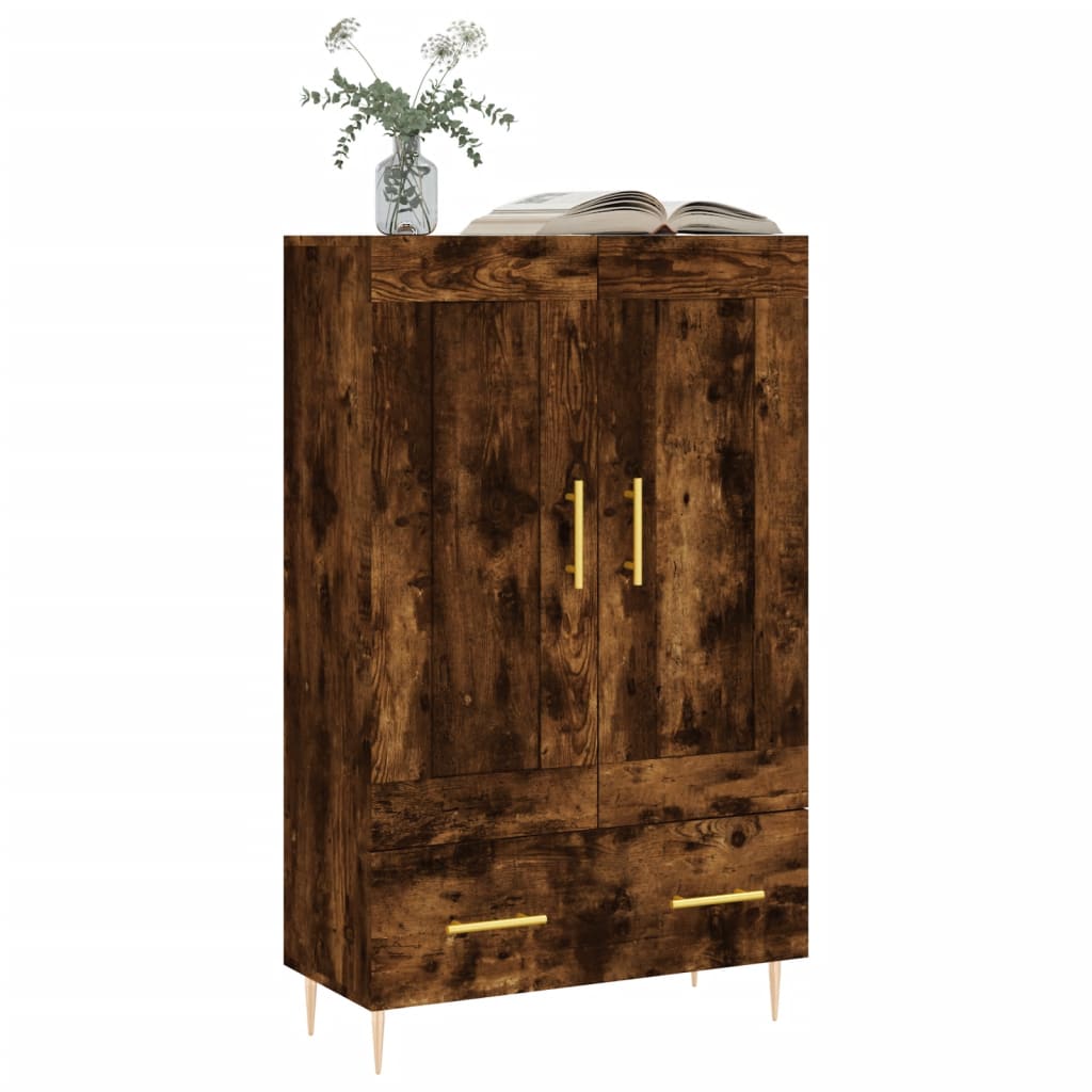 skab 69,5x31x115 cm konstrueret træ røget sonoma-eg
