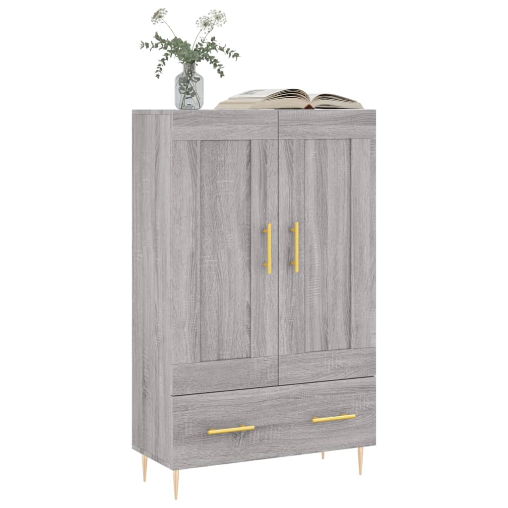 skab 69,5x31x115 cm konstrueret træ grå sonoma-eg