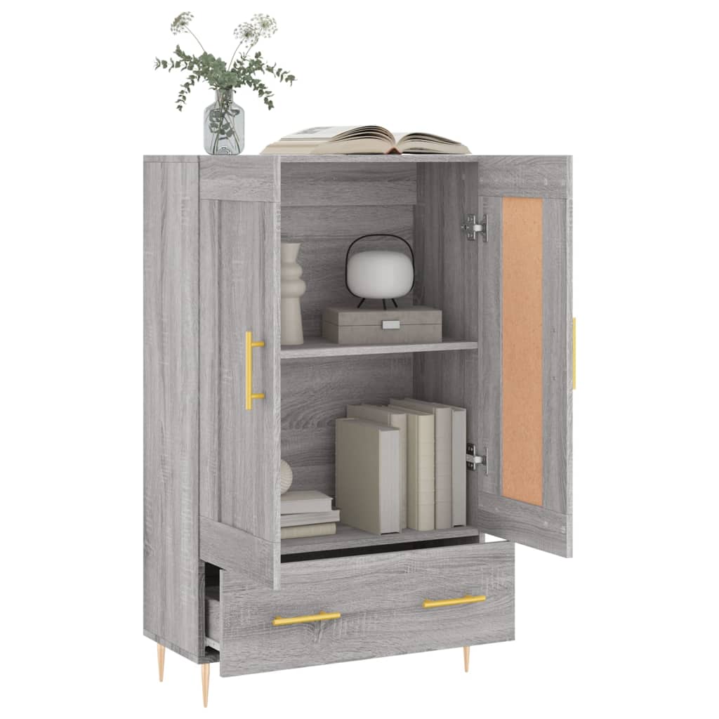 skab 69,5x31x115 cm konstrueret træ grå sonoma-eg