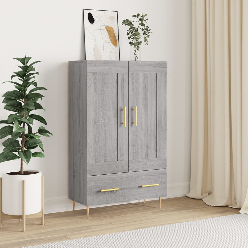 skab 69,5x31x115 cm konstrueret træ grå sonoma-eg