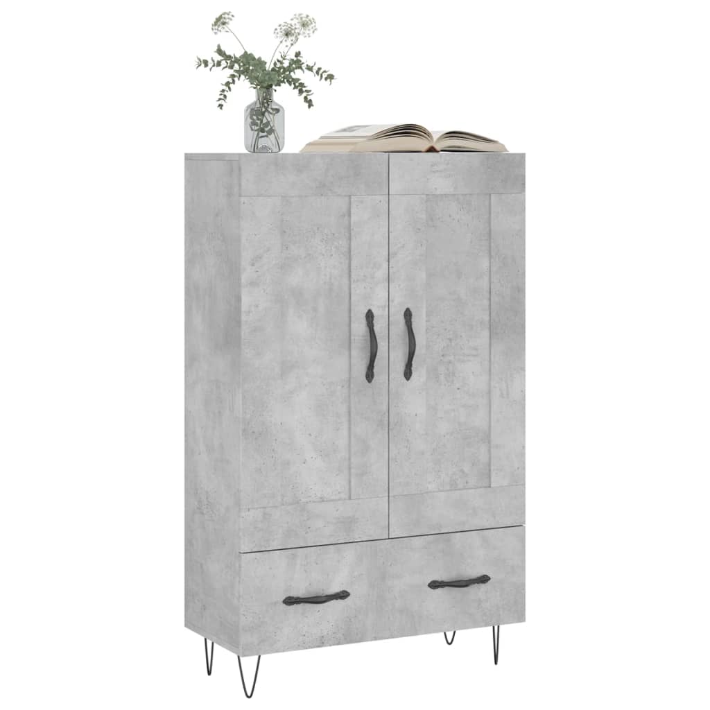 skab 69,5x31x115 cm konstrueret træ betongrå