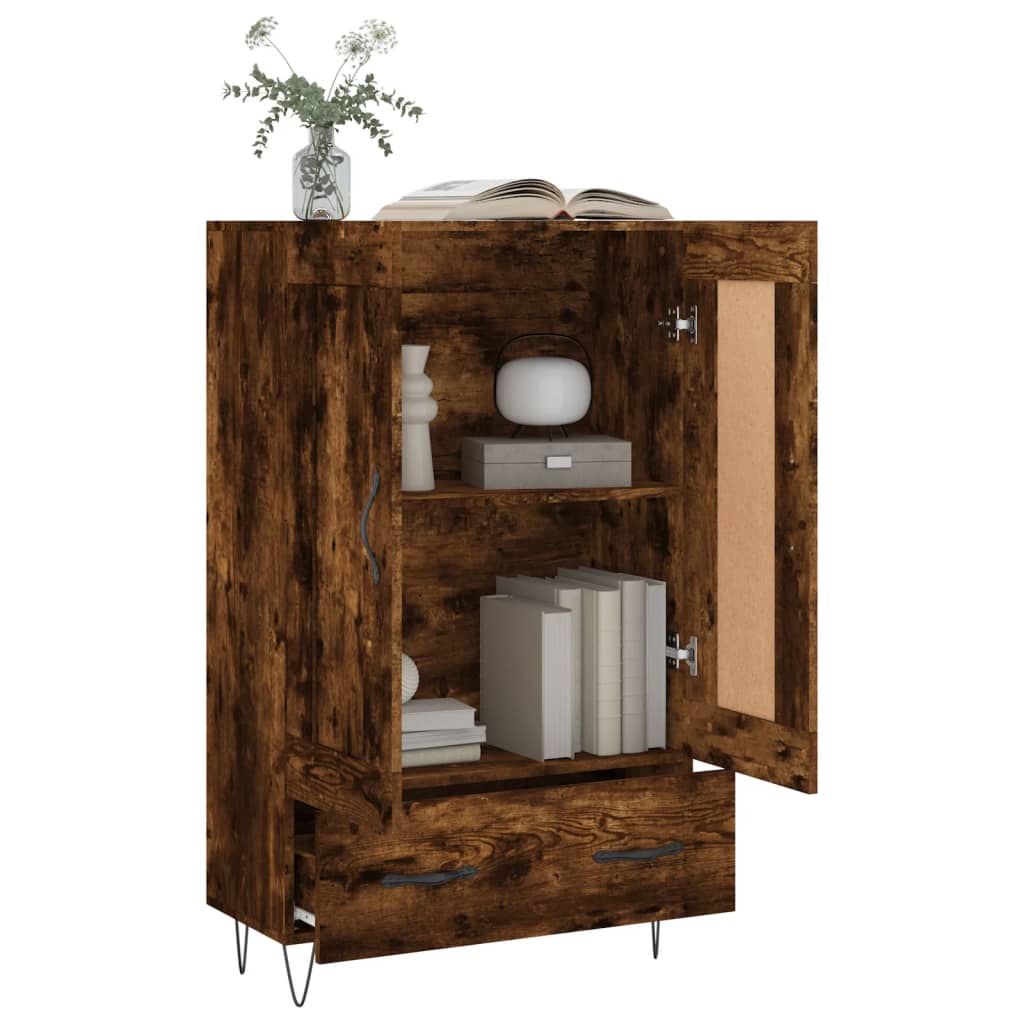 skab 69,5x31x115 cm konstrueret træ røget sonoma-eg
