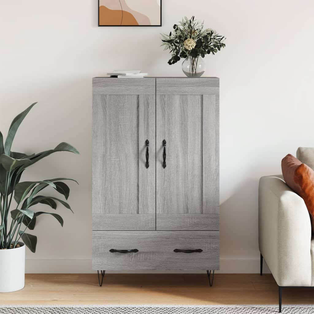 skab 69,5x31x115 cm konstrueret træ grå sonoma-eg