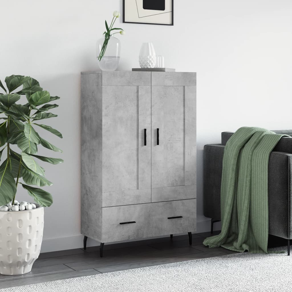 skab 69,5x31x115 cm konstrueret træ betongrå