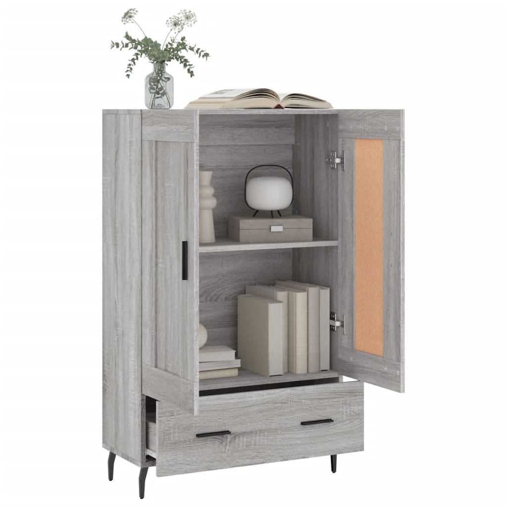 skab 69,5x31x115 cm konstrueret træ grå sonoma-eg