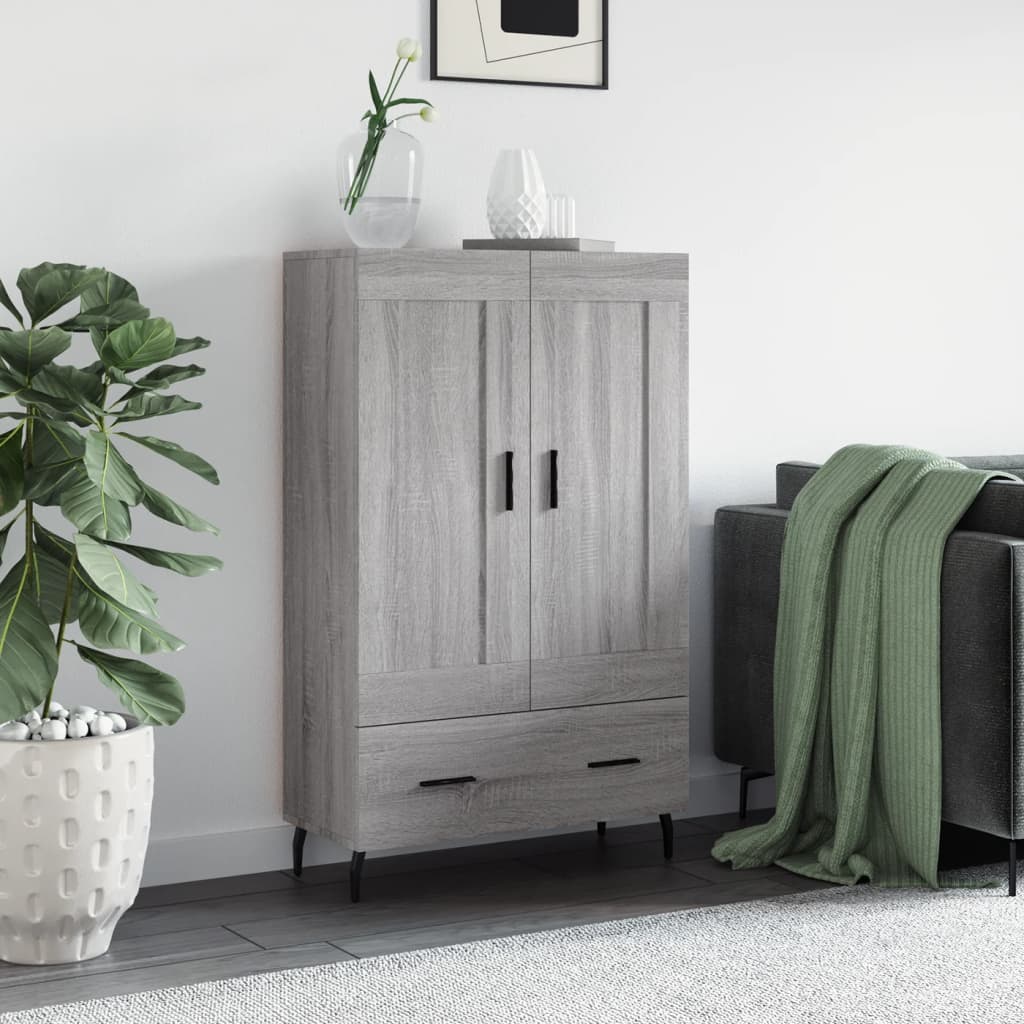 skab 69,5x31x115 cm konstrueret træ grå sonoma-eg