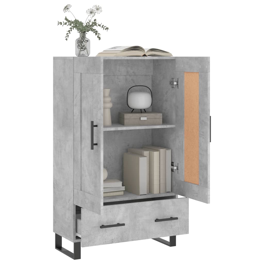skab 69,5x31x115 cm konstrueret træ betongrå