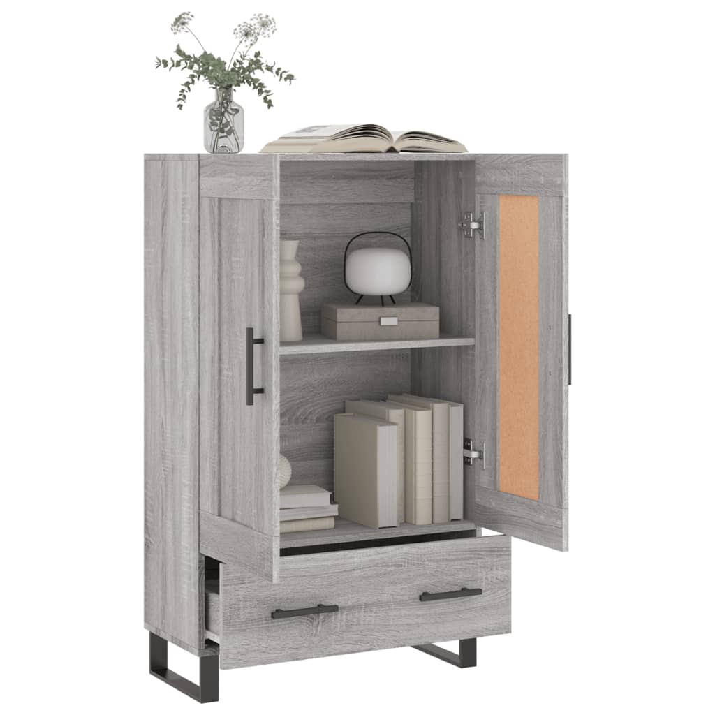 skab 69,5x31x115 cm konstrueret træ grå sonoma-eg