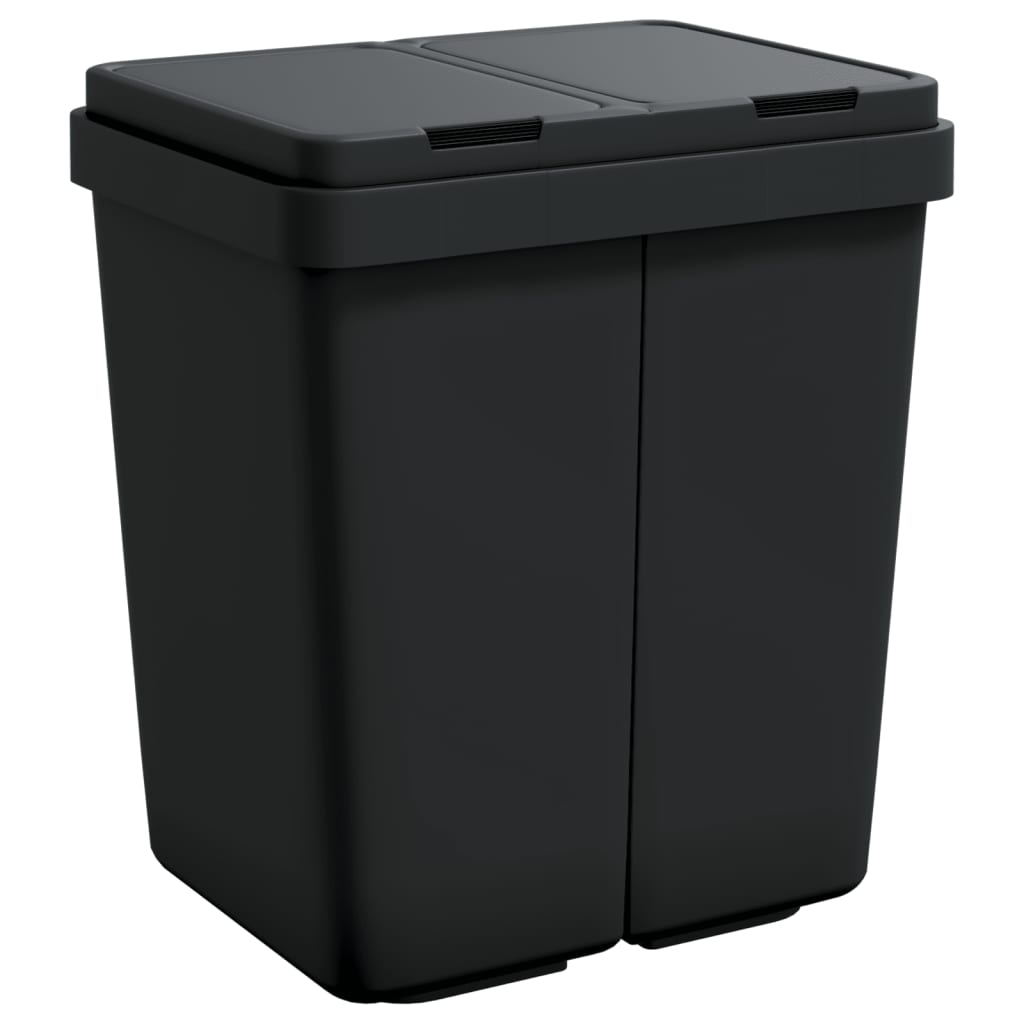 dobbelt affaldsspand 2x25 l antracitgrå