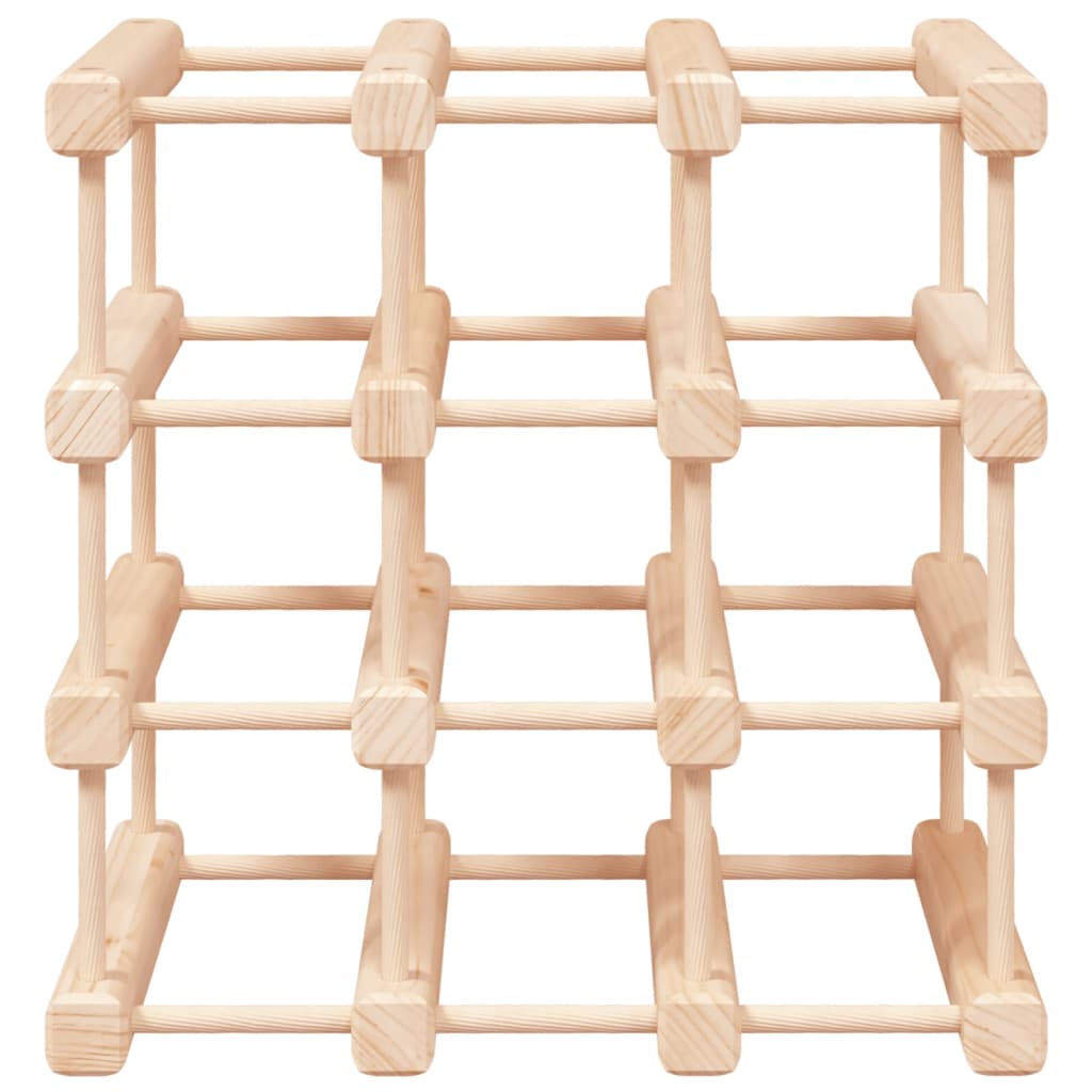 vinreol til 12 flasker 36x23x36 cm massivt fyrretræ
