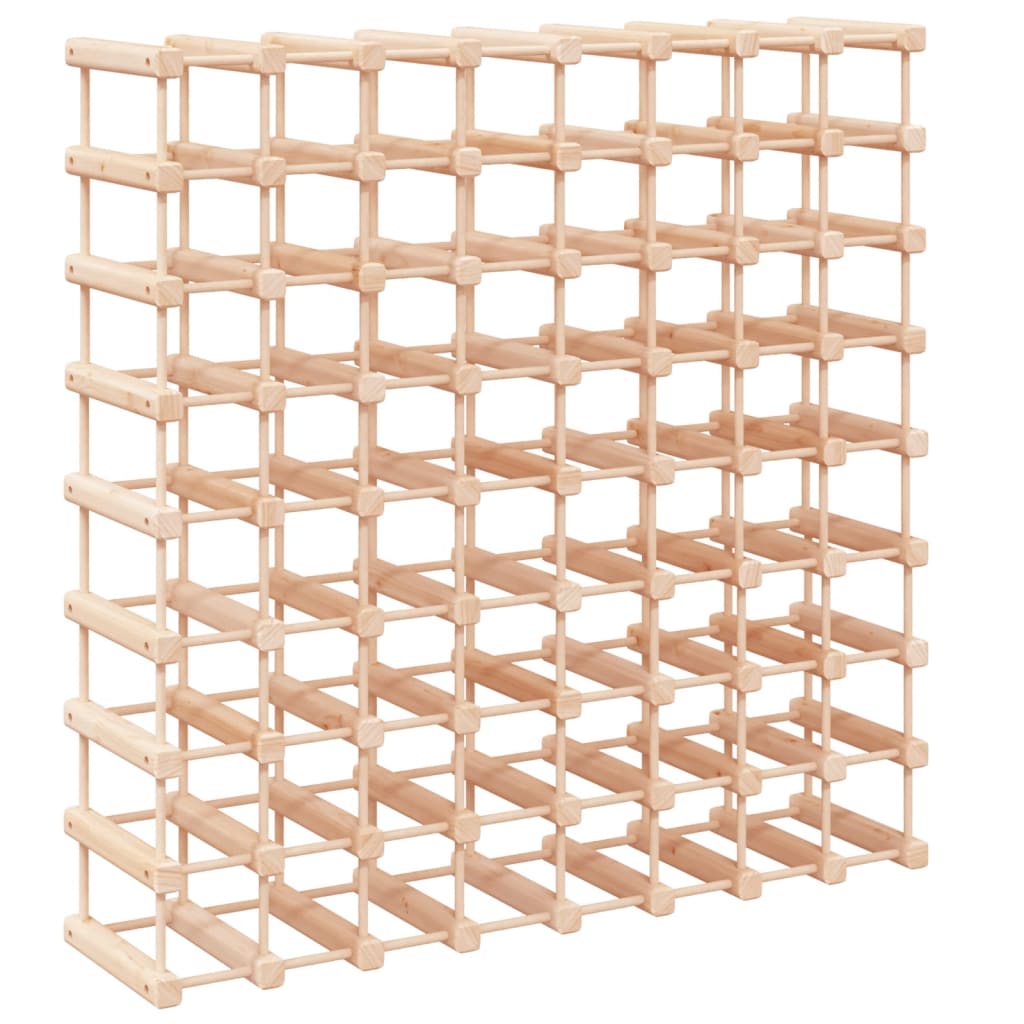 vinreol til 72 flasker 90,5x23x90,5 cm massivt fyrretræ
