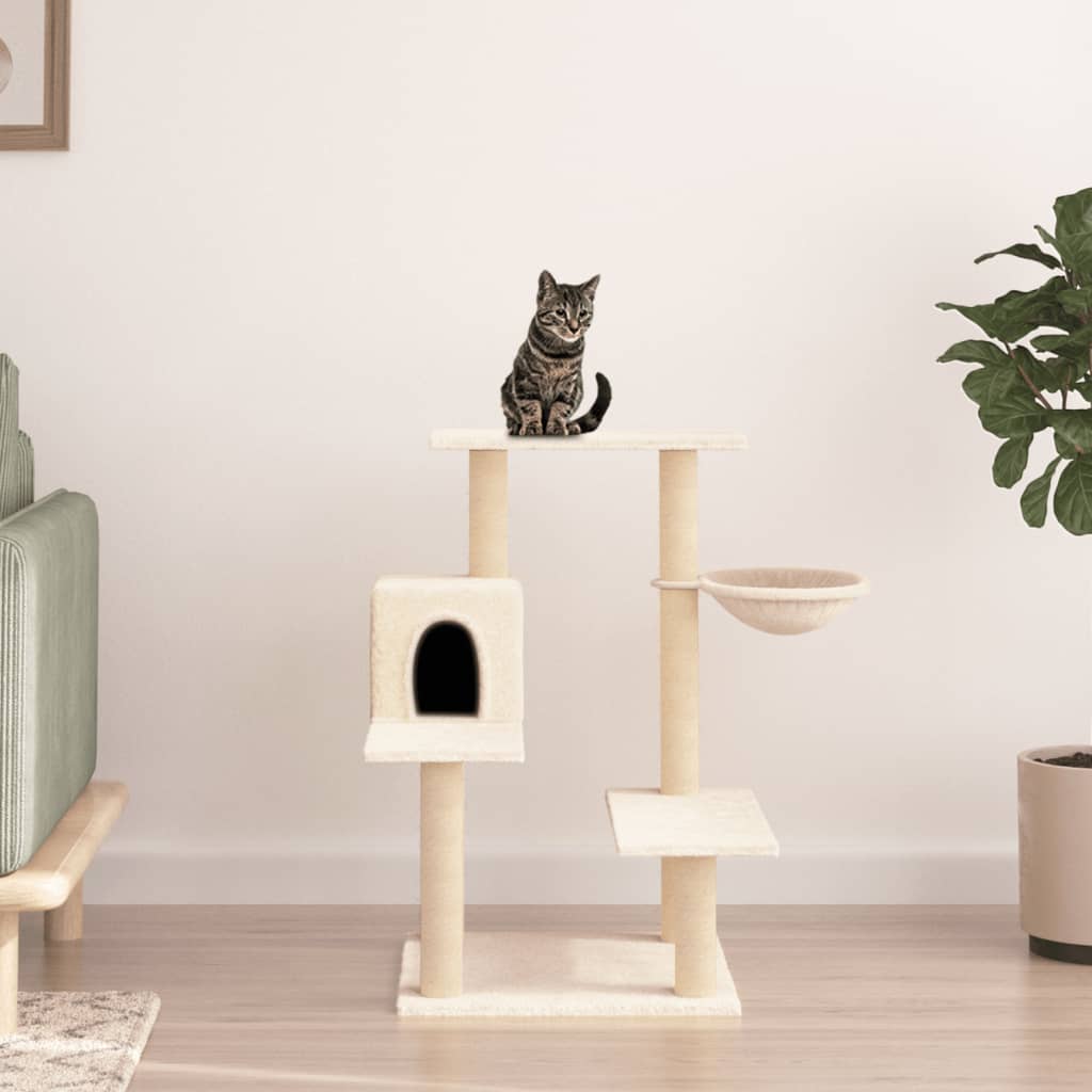 kradsetræ med sisalstolper 82,5 cm cremefarvet