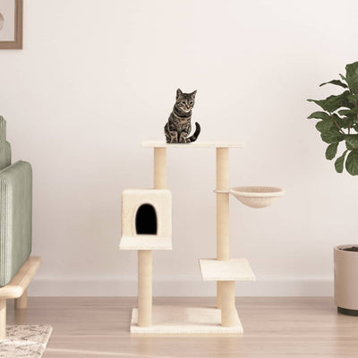 kradsetræ med sisalstolper 82,5 cm cremefarvet