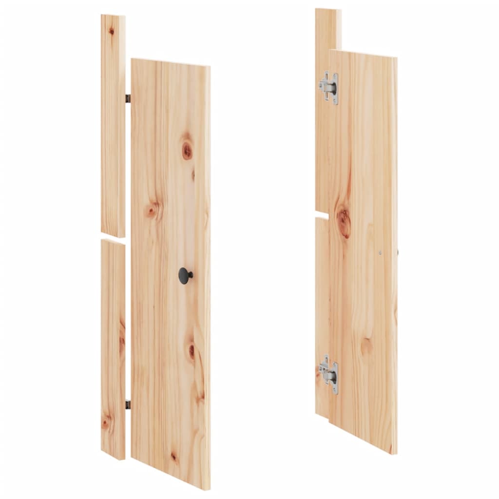 låge til udendørs køkkenskab MEPPEL 2 stk. 50x9x82 cm massivt fyrretræ